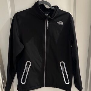 XL kids North Face Black Jacket with Reflective Trim